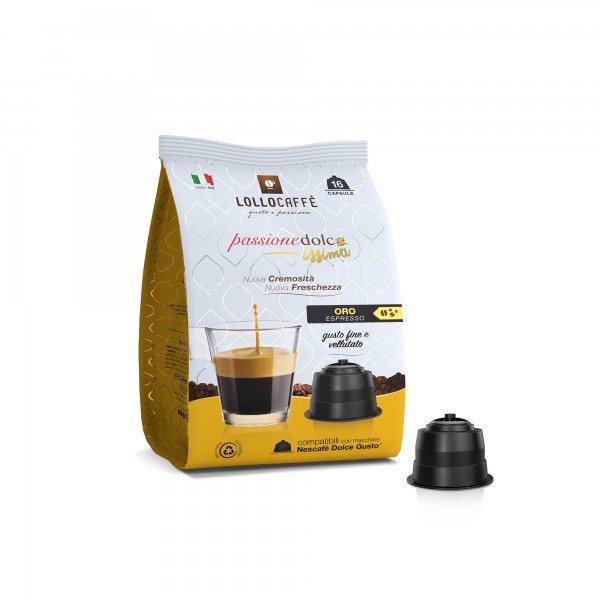For Dolce Gusto 16 Capsules Lollo Caffè Oro - Dolce Gusto ® Compatible LOLDGORO16