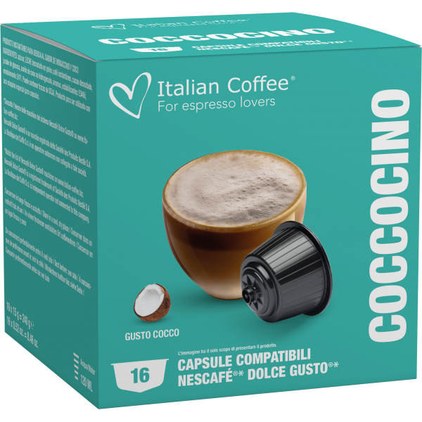 Pour Dolce Gusto Italian Coffee - Mokaccino Noix de Coco pour Dolce Gusto ® - 16 Capsules ITCOFCOCODG