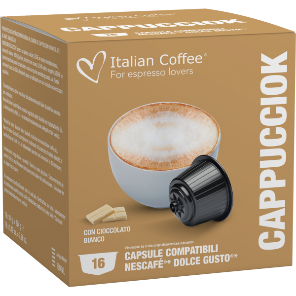 Pour Dolce Gusto Italian Coffee - Cappuccino Chocolat Blanc pour Dolce Gusto ® - 16 Capsules ITCOCAPCIOKDG