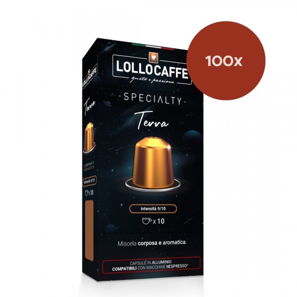 Accueil 100 Lollo Caffè Speciality Terra - Capsules Nespresso® compatibles en Aluminium LCTERRANES10X