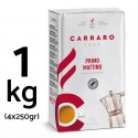 Accueil Café Moulu - Primo Mattino Espresso 4x 250gr - Carraro 1927 - 250gr CARRPMGR1KG