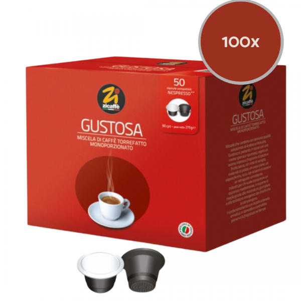 Home Zicaffè Gustosa - Nespresso compatible - 100 Coffee pods ZICGUST100NES