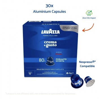 Lavazza Nespresso ® Compatible coffee pods – Lavazza Crema e Gusto Classico - Italian Coffee - 80 capsules LAVCEGCNES80