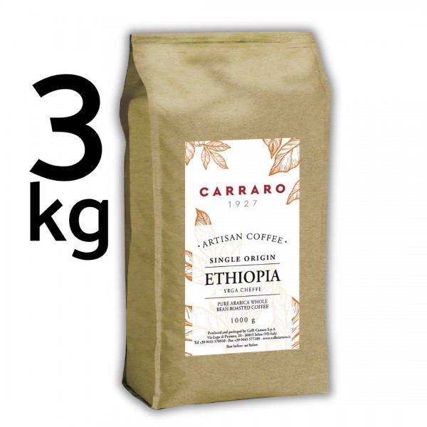 Accueil 3kg Café en grains - Éthiopie 100% Arabica Yirgacheffe - Caffè Carraro 1927 CARETG3KG
