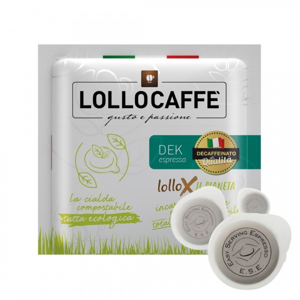 ESE Paper Pods 100 ESE coffee pods - Lollo Caffè Dek (Decaf, 44mm) LOLDECESE100
