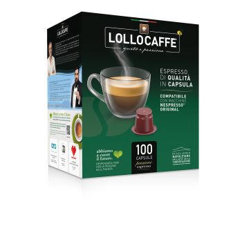 Nespresso® Compatible 100 Capsules Lollo Caffè Nero - Nespresso ® Compatible PASNESNERO100