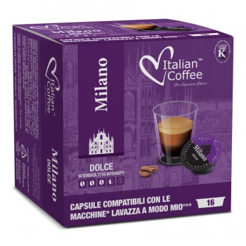 Home 80 Capsules Compatible with Lavazza A Modo Mio – Espresso Milano Dolce Italian Coffee ITCMILANOMMIO80