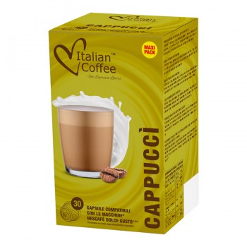 For Dolce Gusto MAXI PACK - 30 Italian Coffee Cappuccino Capsules Compatible with Nescafé® Dolce Gusto® Machines ITCAPPUDG30