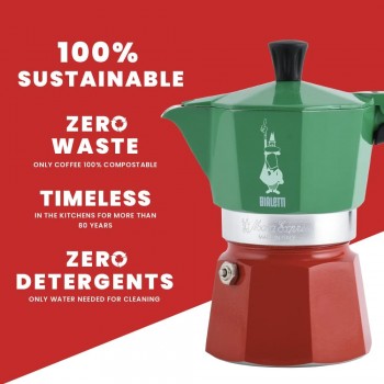 Bialetti Moka Pots Limited Edition Bialetti Moka Express Dolce&Gabbana – Mediterranean Blue for Induction (4 Cups) MOKAXPDG4TIND