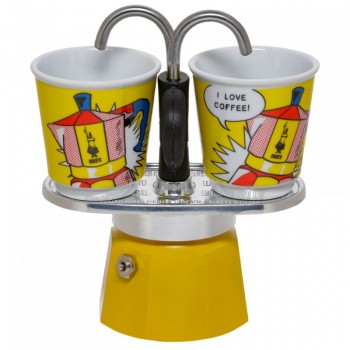Accueil Bialetti MINI EXPRESS Set Lichtenstein - Cafetière Espresso & Tasses BIALLICHT2T