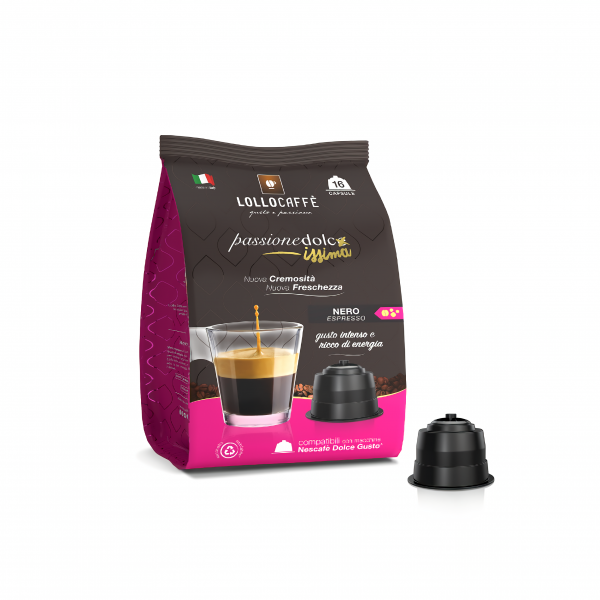 Pour Dolce Gusto 16 Capsules Lollo Caffè Nero - Compatibles Dolce Gusto ® LOLNERDG